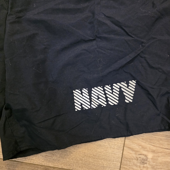 U.S. Navy Shorts Blue Mens Large Physical Fitness Uniform Nylon Reflective Short - Picture 4 of 7